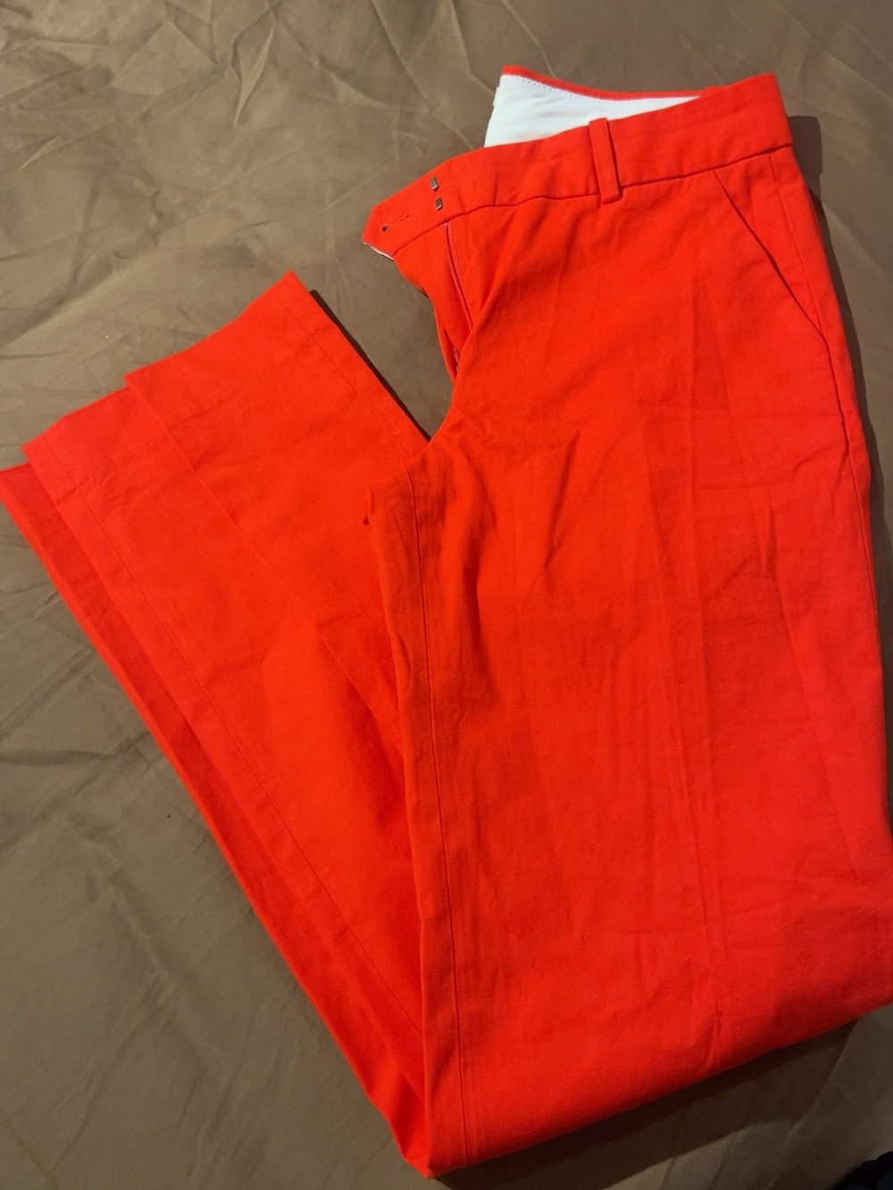 J.Crew Factory Red Orange Straight Leg Stretch Dress Pants Size 2R